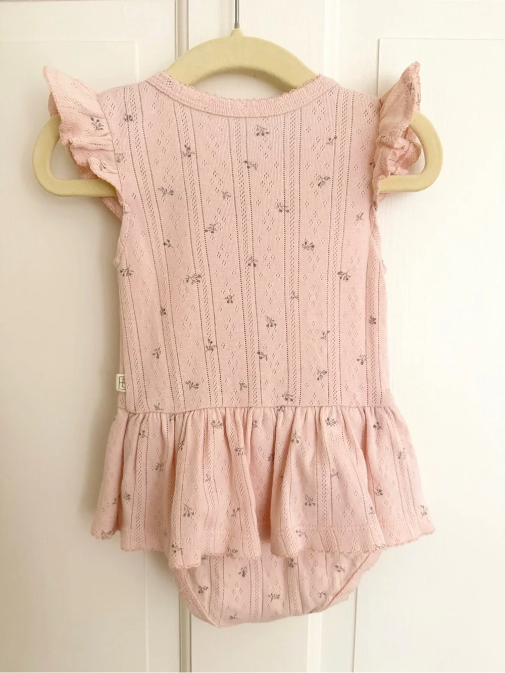 Elegant Baby Blush Floral Pointelle Bubble Romper